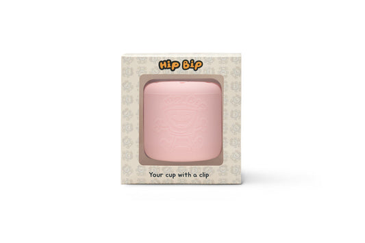 Hip Bip Silicone Kids Snack Cup with Side Clip (Pink)
